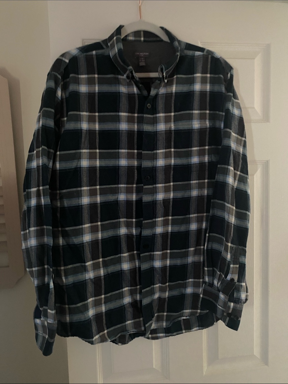 Van Heusen Blue and White Plaid Button-Down Shirt
